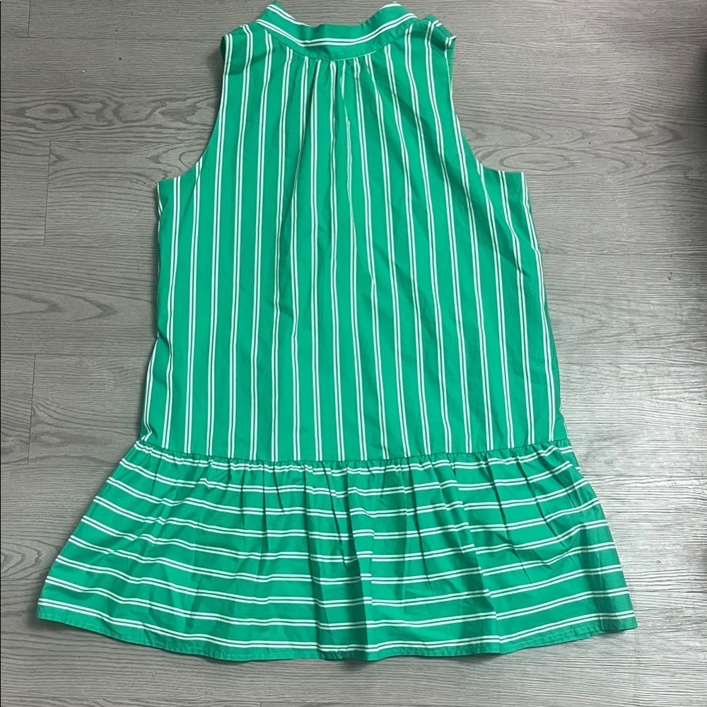 English Factory Green and White Striped Halter Dress